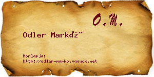 Odler Markó névjegykártya